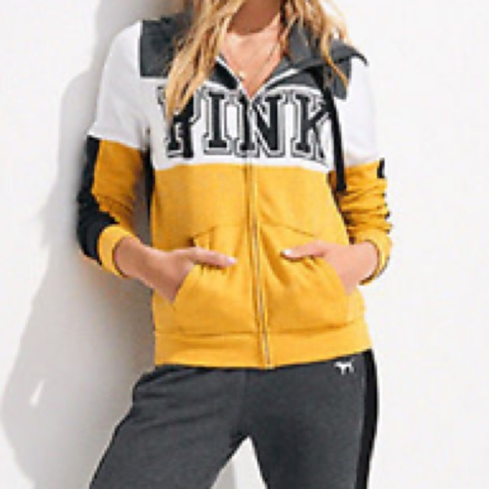 VS Pink colorblock hoodie sz L